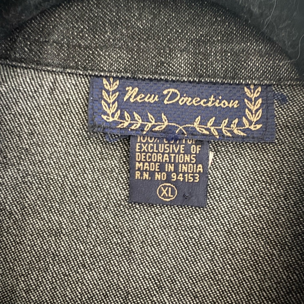 New Directions Colorful Embroidered Jean Jacket - Picture 5 of 5